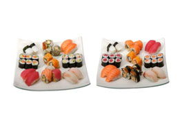 QUARTETT Variationen für 4 Personen 16 Nigiri, 24 Maki, 4 Inside-Out, 12 Special-Rolls 